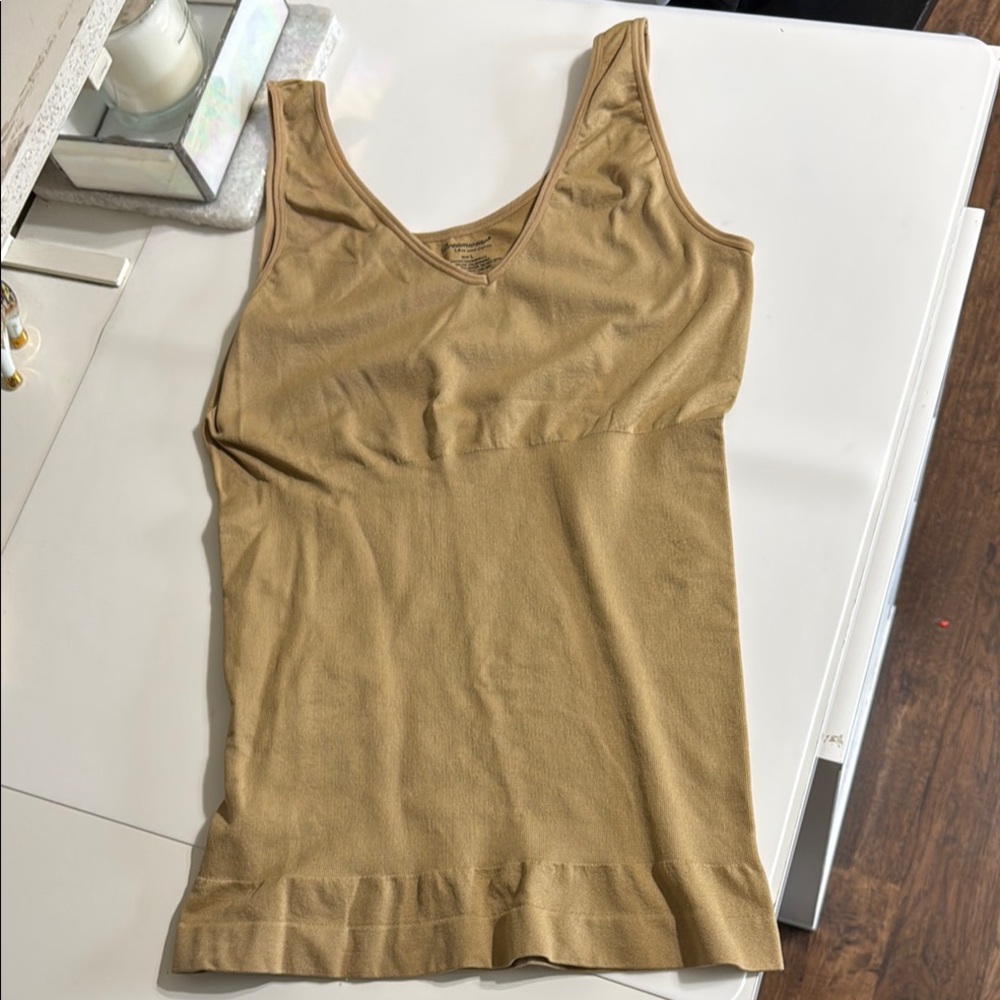 Tan Fitted Sleeveless Tank Top